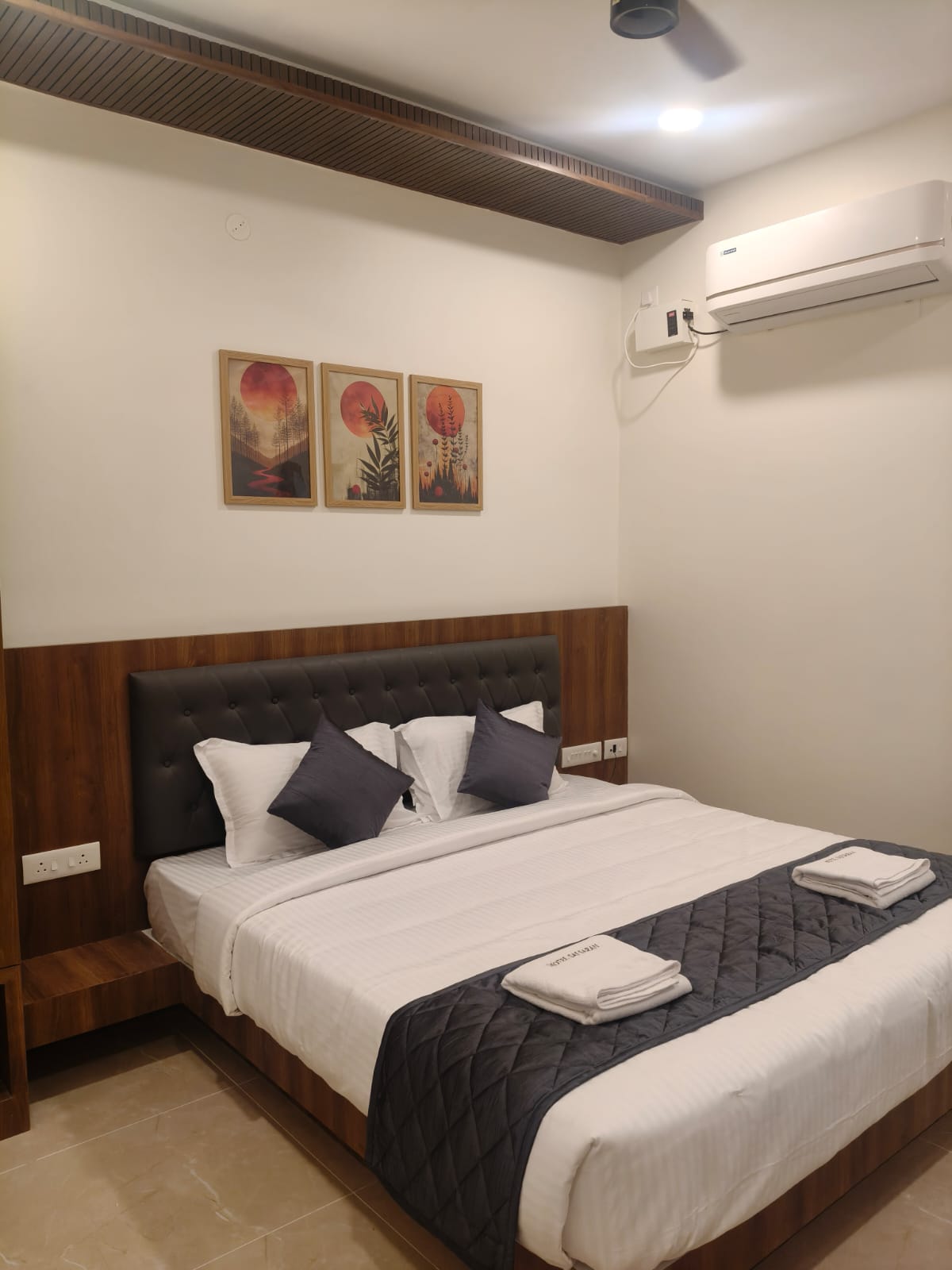 Comfortable guest room at Hotel Sai Saran